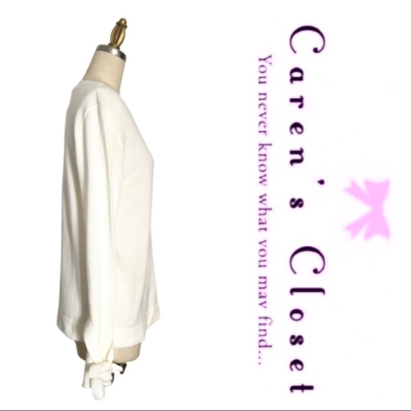 NWT J Crew Cream Stretch Knit Long Sleeve Sweater - Picture 2 of 7